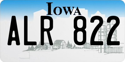 IA license plate ALR822