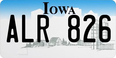 IA license plate ALR826
