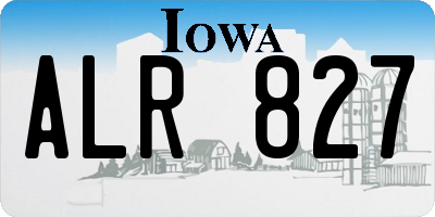 IA license plate ALR827