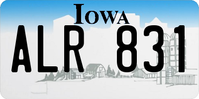 IA license plate ALR831