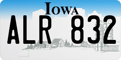 IA license plate ALR832