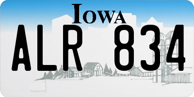 IA license plate ALR834