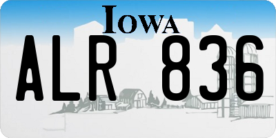 IA license plate ALR836