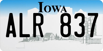 IA license plate ALR837