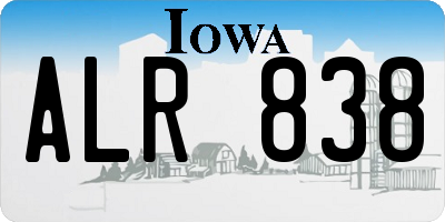 IA license plate ALR838