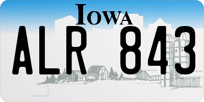 IA license plate ALR843