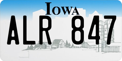 IA license plate ALR847