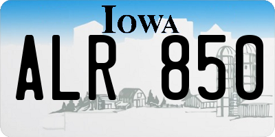 IA license plate ALR850