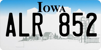 IA license plate ALR852