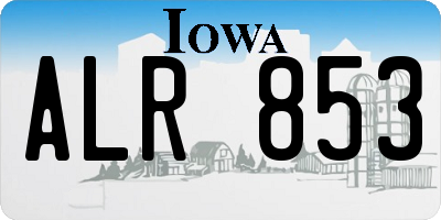 IA license plate ALR853