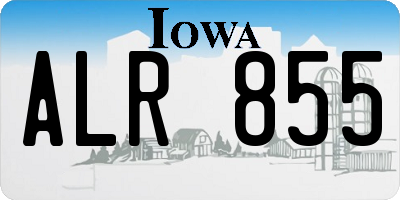 IA license plate ALR855