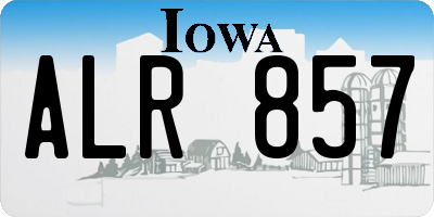 IA license plate ALR857