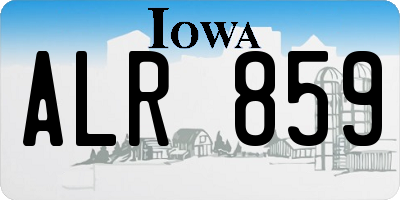 IA license plate ALR859