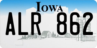 IA license plate ALR862