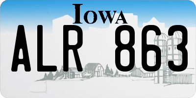 IA license plate ALR863
