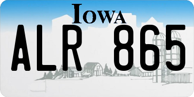 IA license plate ALR865