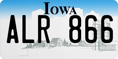 IA license plate ALR866