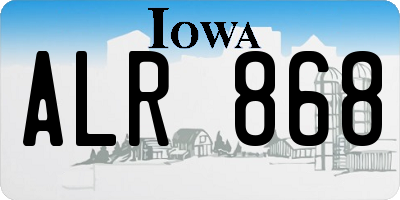 IA license plate ALR868