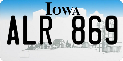 IA license plate ALR869