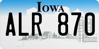 IA license plate ALR870
