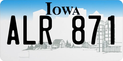 IA license plate ALR871