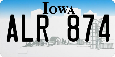 IA license plate ALR874