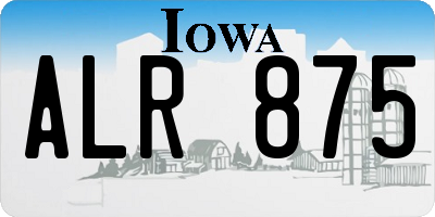IA license plate ALR875