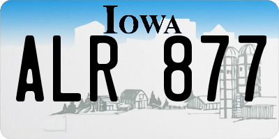 IA license plate ALR877