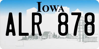 IA license plate ALR878