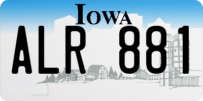 IA license plate ALR881