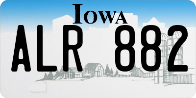 IA license plate ALR882