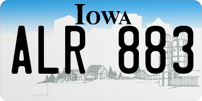 IA license plate ALR883