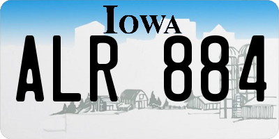 IA license plate ALR884