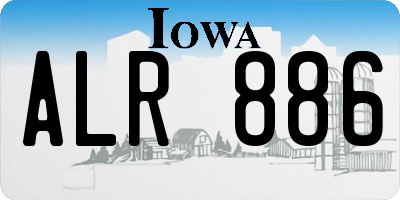 IA license plate ALR886