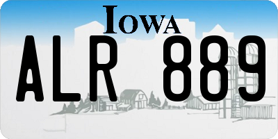 IA license plate ALR889