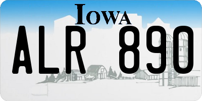 IA license plate ALR890
