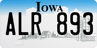 IA license plate ALR893