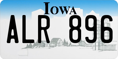 IA license plate ALR896