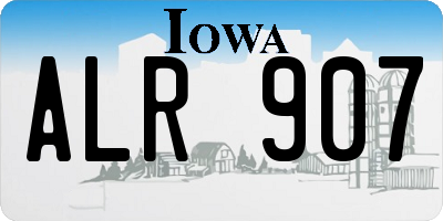 IA license plate ALR907
