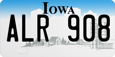 IA license plate ALR908
