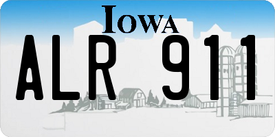IA license plate ALR911