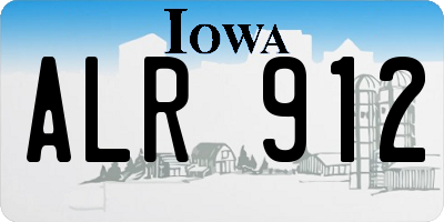 IA license plate ALR912