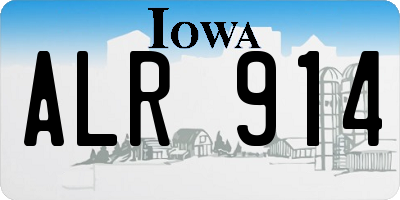 IA license plate ALR914