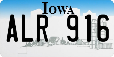 IA license plate ALR916