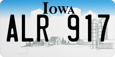 IA license plate ALR917