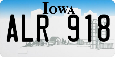 IA license plate ALR918
