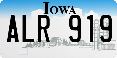 IA license plate ALR919