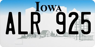 IA license plate ALR925