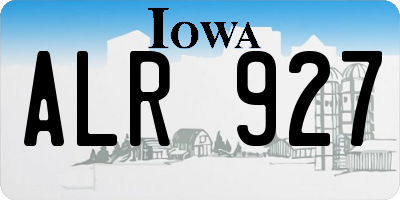 IA license plate ALR927