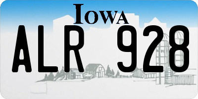 IA license plate ALR928